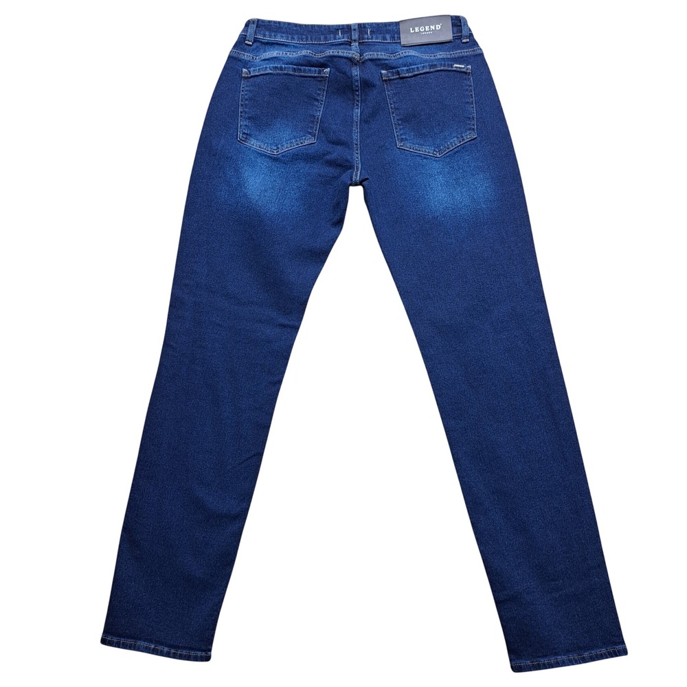 Legend London Slim Fit Jeans Mens 34x32 Dark Wash Blue Excellent Stretch Denim - Picture 2 of 12